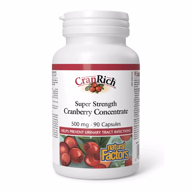 Natural Factors CranRich Super Strength, концентрат клюквы 500 мг, 90 капсул