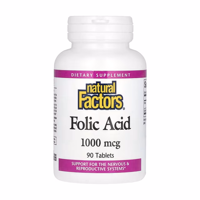 Natural Factors Folic Acid 1000 мкг — 90 таблеток