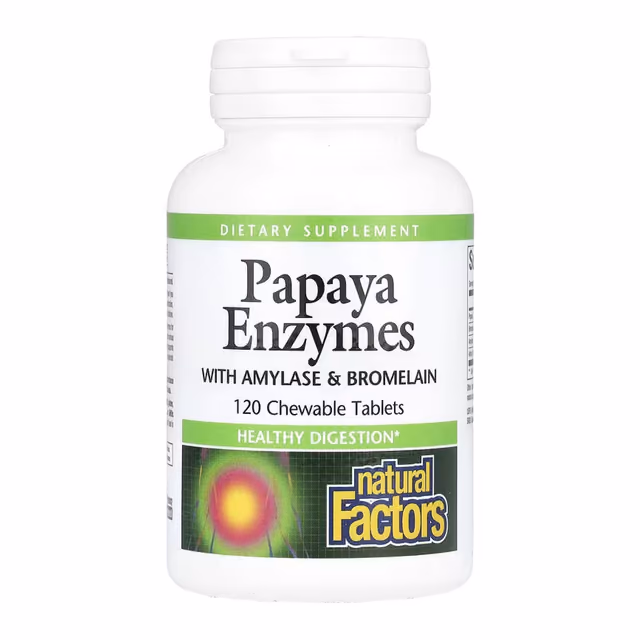 Natural Factors Papaya Enzymes, 120 жевательных таблеток