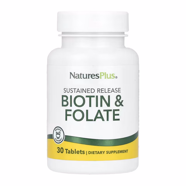Nature's Plus Biotin & Folate, 30 таблеток
