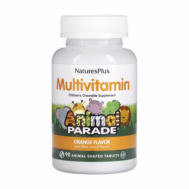 Nature's Plus Animal Parade Children's Multivitamin, апельсин, 90 жевательных таблеток