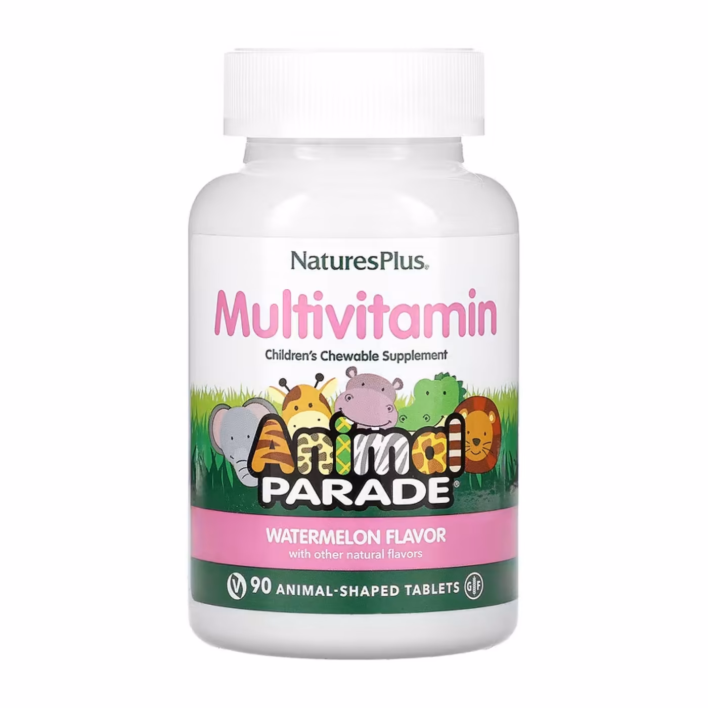 Nature's Plus Animal Parade Мультивитамин для детей, арбуз, 90 жевательных таблеток