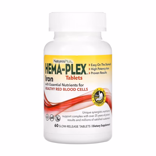 Nature's Plus Hema-Plex Iron, 60 таблеток