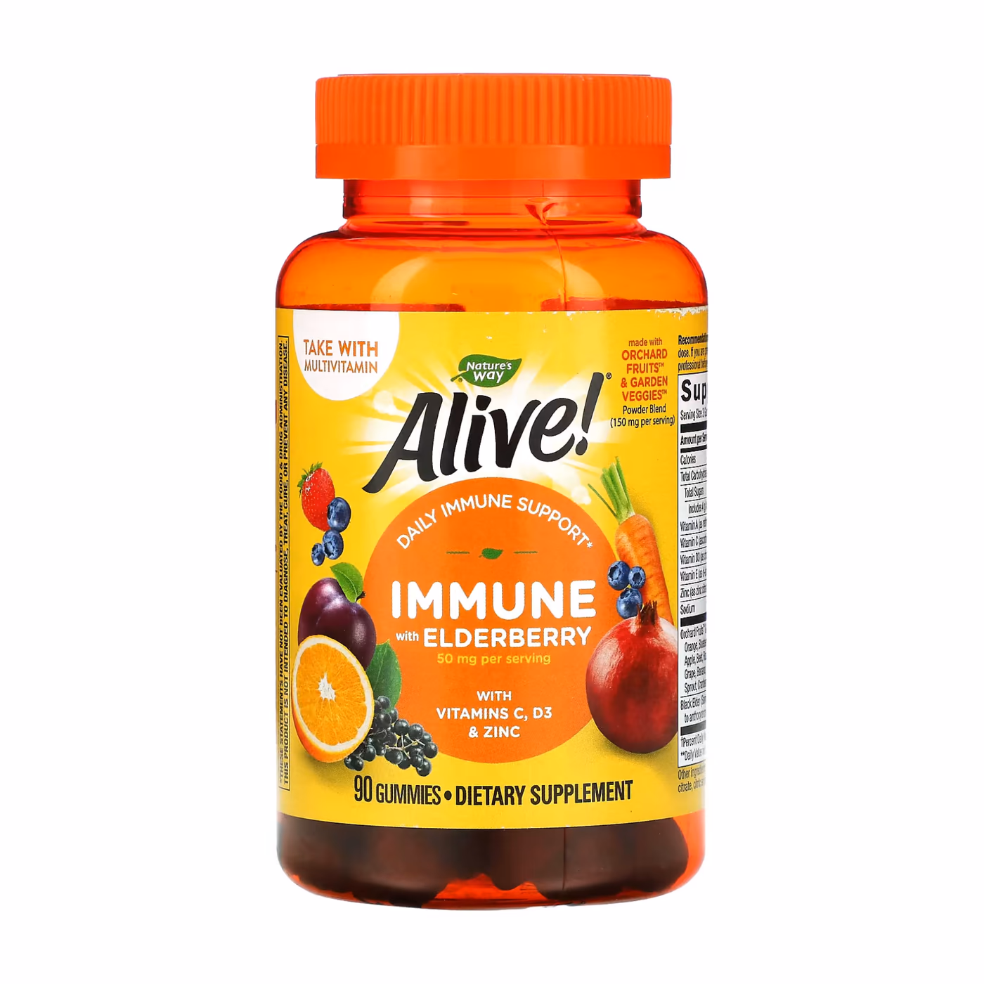 Nature's Way Alive! Immune с бузиной, 90 жевательных пастилок