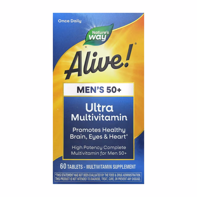 Nature’s Way Alive! Men’s 50+ Ultra Multivitamin, 60 таблеток