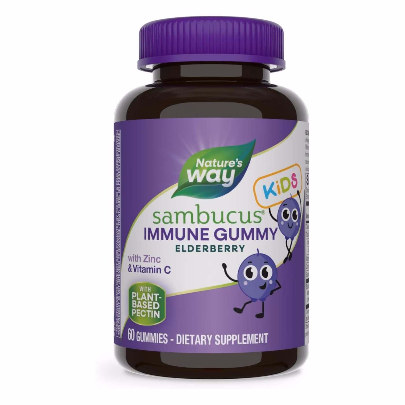 Nature's Way Sambucus Kids Immune Gummy с бузиной, цинком и витамином C, 60 жевательных пастилок