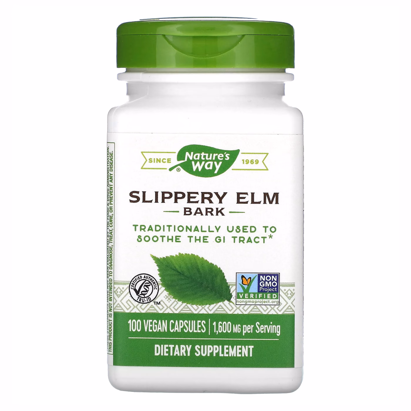 Nature's Way Slippery Elm Bark, 100 веганских капсул