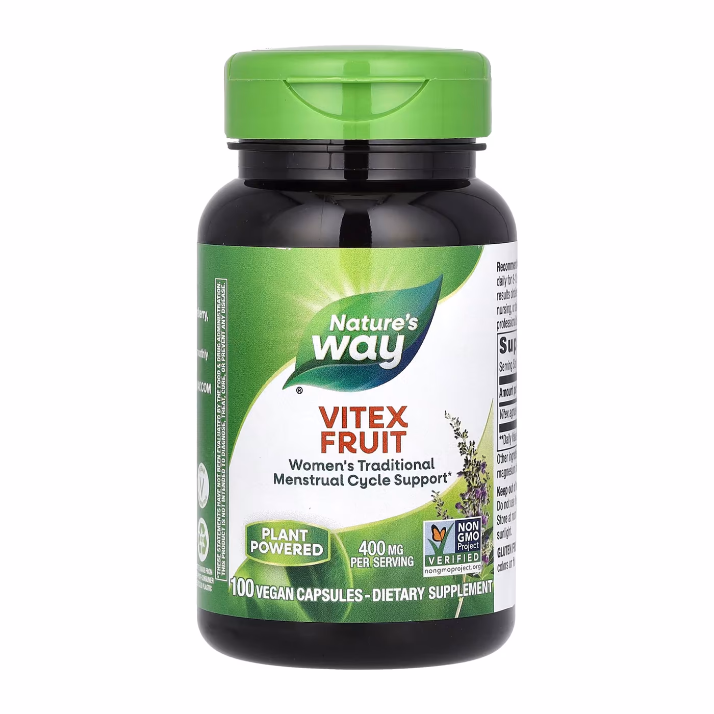 Nature's Way Vitex Fruit, 400 мг, 100 веганских капсул