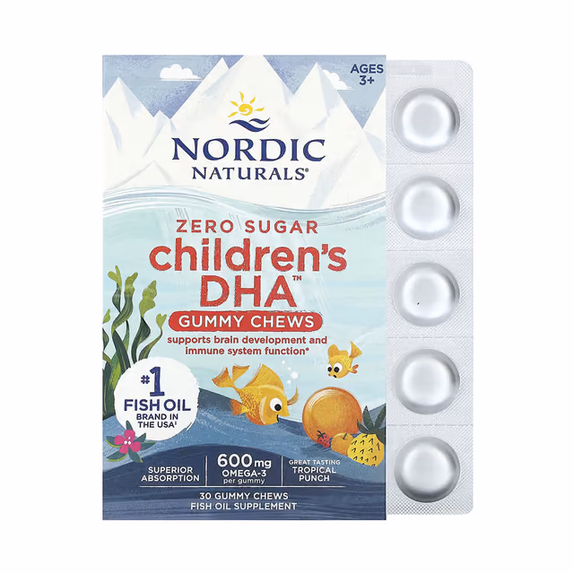 Nordic Naturals Children's DHA Gummy Chews, тропический пунш, 30 жевательных пастилок