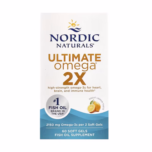 Nordic Naturals Ultimate Omega 2X, лимон, 60 мягких капсул