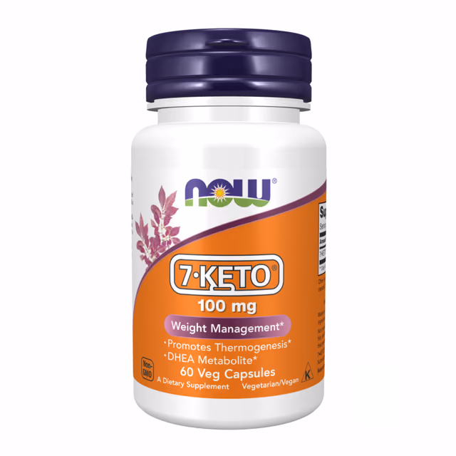 NOW Foods 7-KETO® 100 мг — 60 вегетарианских капсул