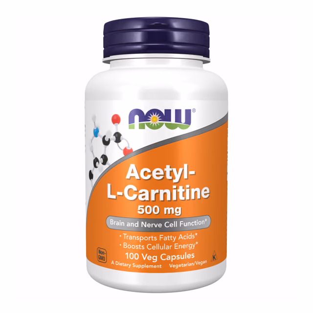 NOW Foods Acetyl-L-Carnitine 500 мг, 100 растительных капсул