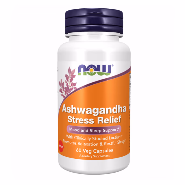Now Foods Ashwagandha Stress Relief, 60 вегетарианских капсул