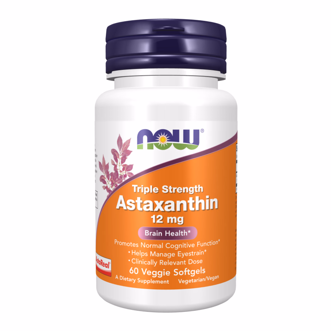 Now Foods Astaxanthin Triple Strength 12 мг, 60 вегетарианских софтгелей