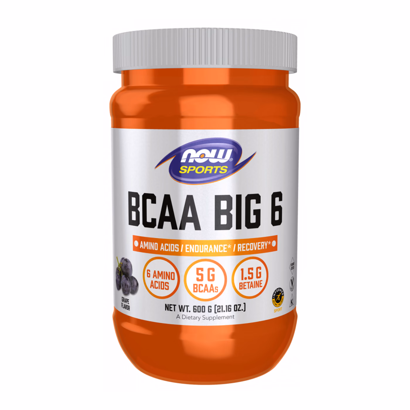 Now Foods BCAA Big 6, виноград, 600 г