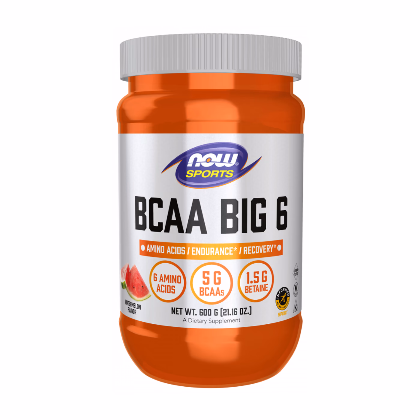 Now Foods BCAA Big 6 Powder, арбуз, 600 г