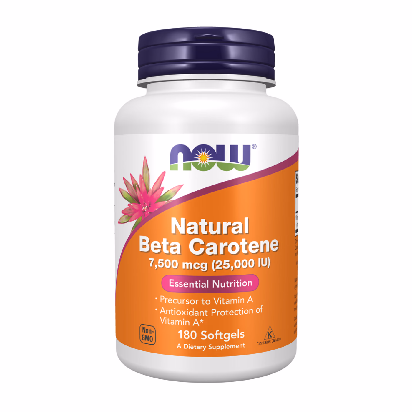 NOW Foods Natural Beta Carotene 7500 мкг (25 000 МЕ), 180 мягких капсул