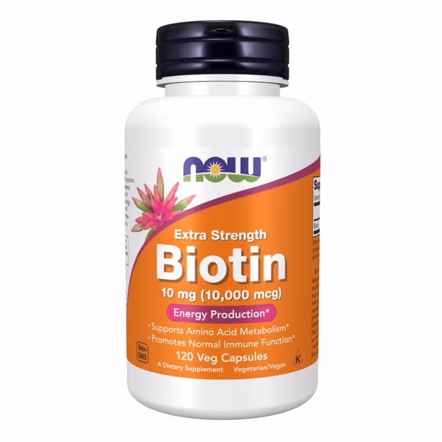 Now Foods Biotin 10 мг (10 000 мкг), 120 вегетарианских капсул