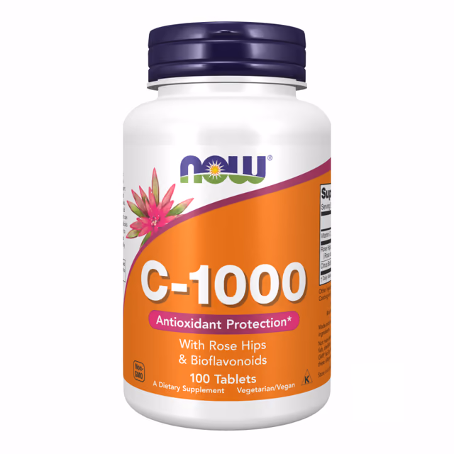 NOW Foods C-1000 с шиповником и биофлавоноидами, 100 таблеток