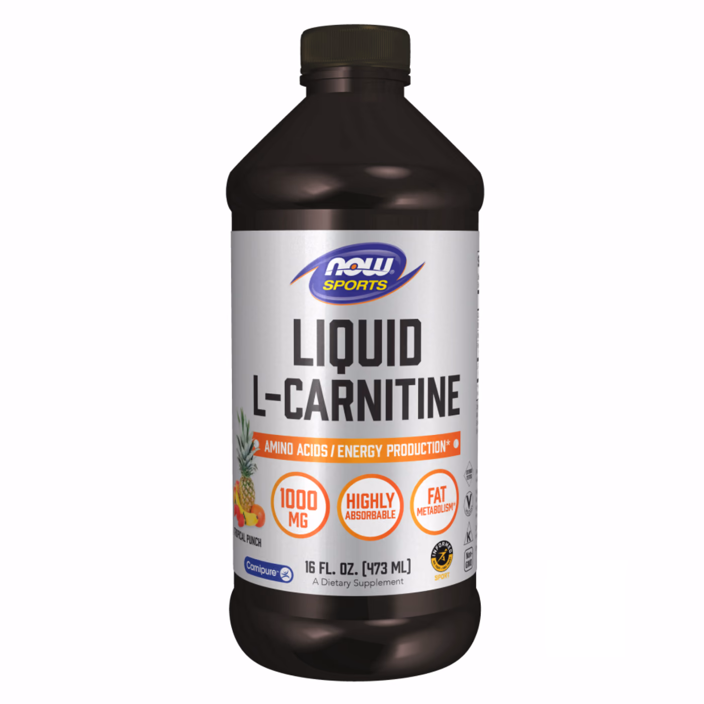 NOW Foods Liquid L-Carnitine 1000 мг Tropical Punch, 473 мл