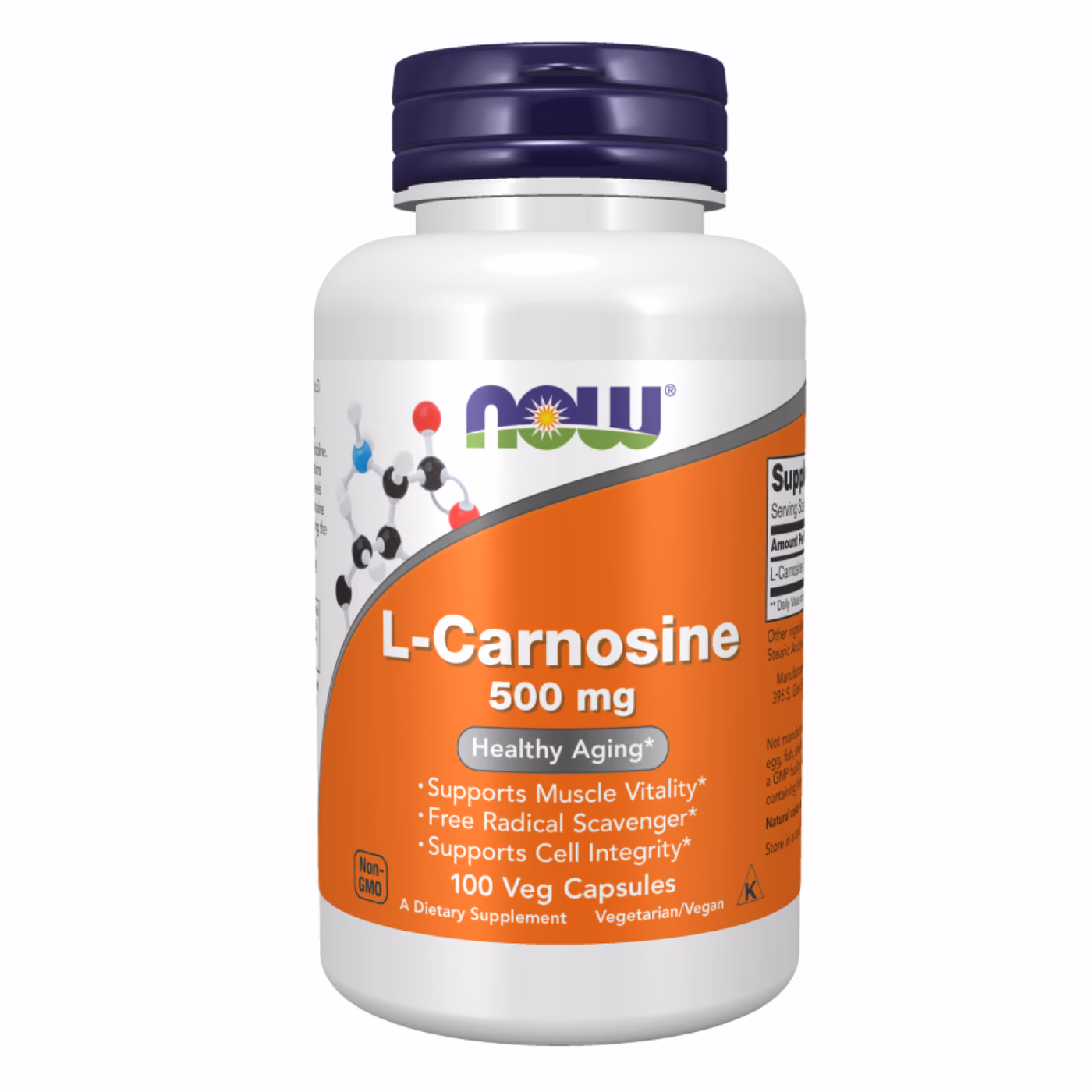 Now Foods L-Carnosine 500 мг, 100 вегетарианских капсул