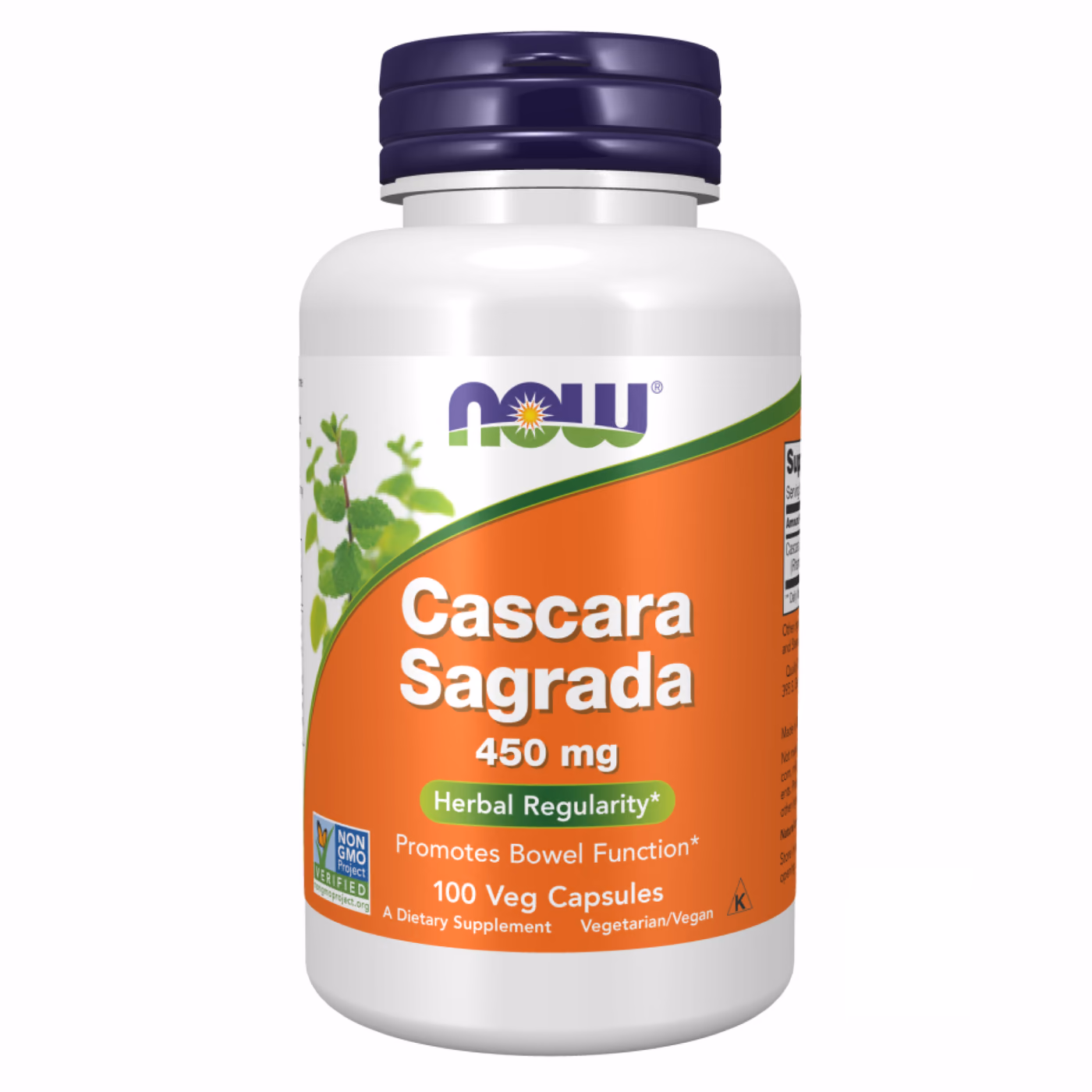 NOW Foods Cascara Sagrada 450 мг, 100 растительных капсул