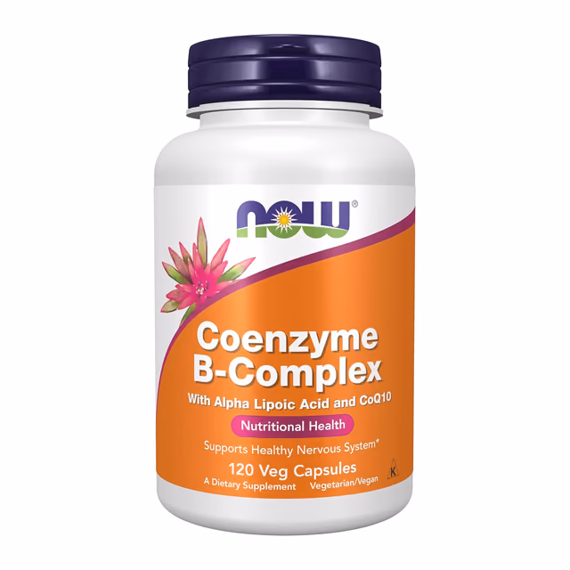 NOW Foods Coenzyme B-Complex с альфа-липоевой кислотой и CoQ10, 120 вегетарианских капсул