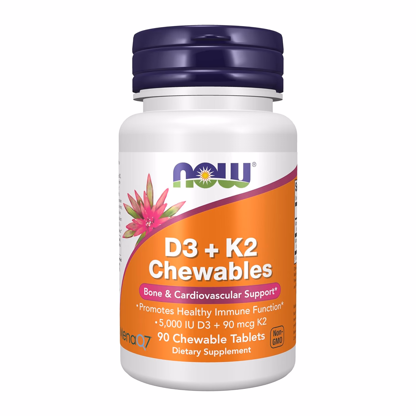 NOW Foods D3 + K2 Chewables, 90 жевательных таблеток