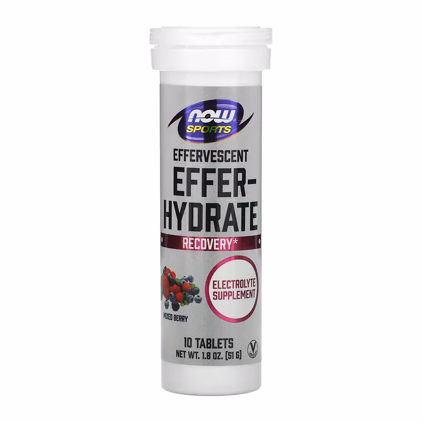 NOW Foods Sports Effer-Hydrate Mixed Berry, 10 шипучих таблеток