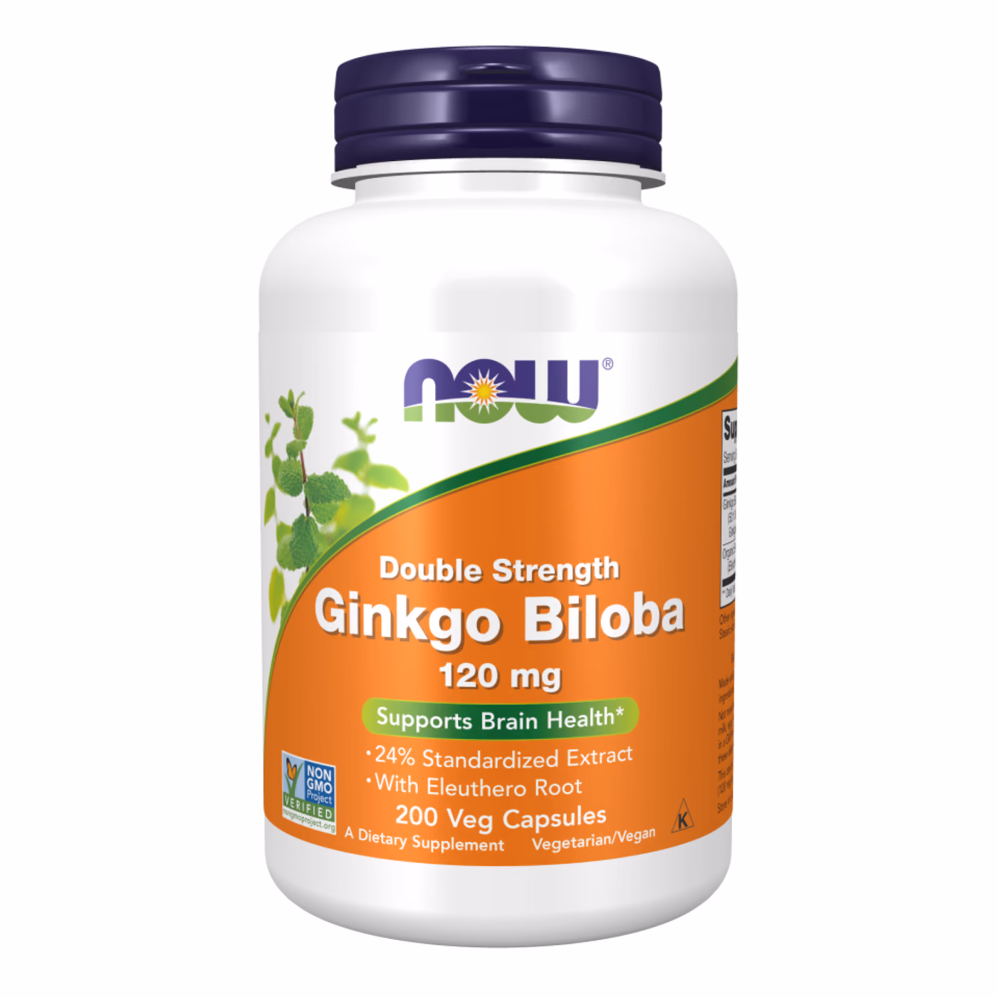 NOW Foods Ginkgo Biloba Double Strength 120 мг, 200 растительных капсул