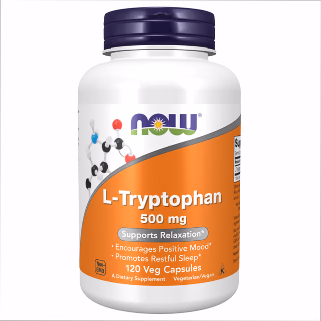 NOW Foods L-Tryptophan 500 mg, 120 вегетарианских капсул