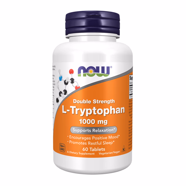NOW Foods L-Tryptophan Double Strength 1000 мг, 60 таблеток