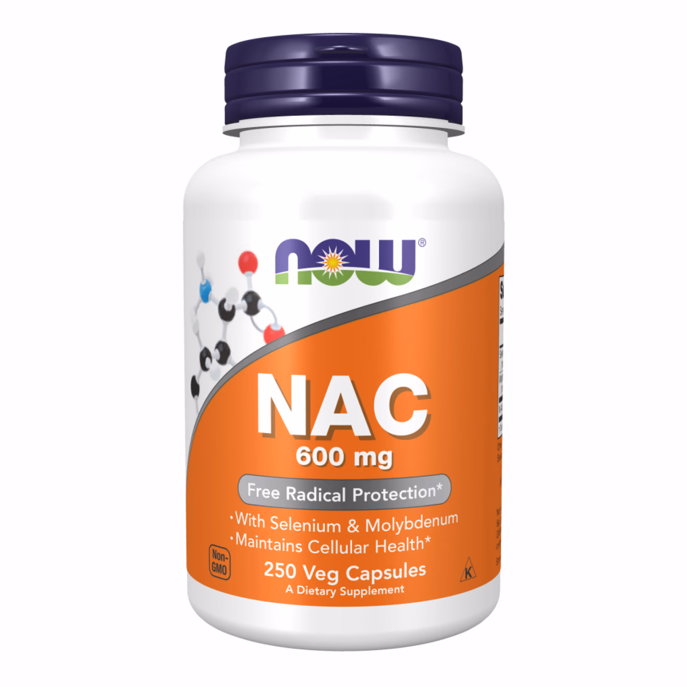 NOW Foods NAC N-ацетилцистеин 600 мг, 250 растительных капсул
