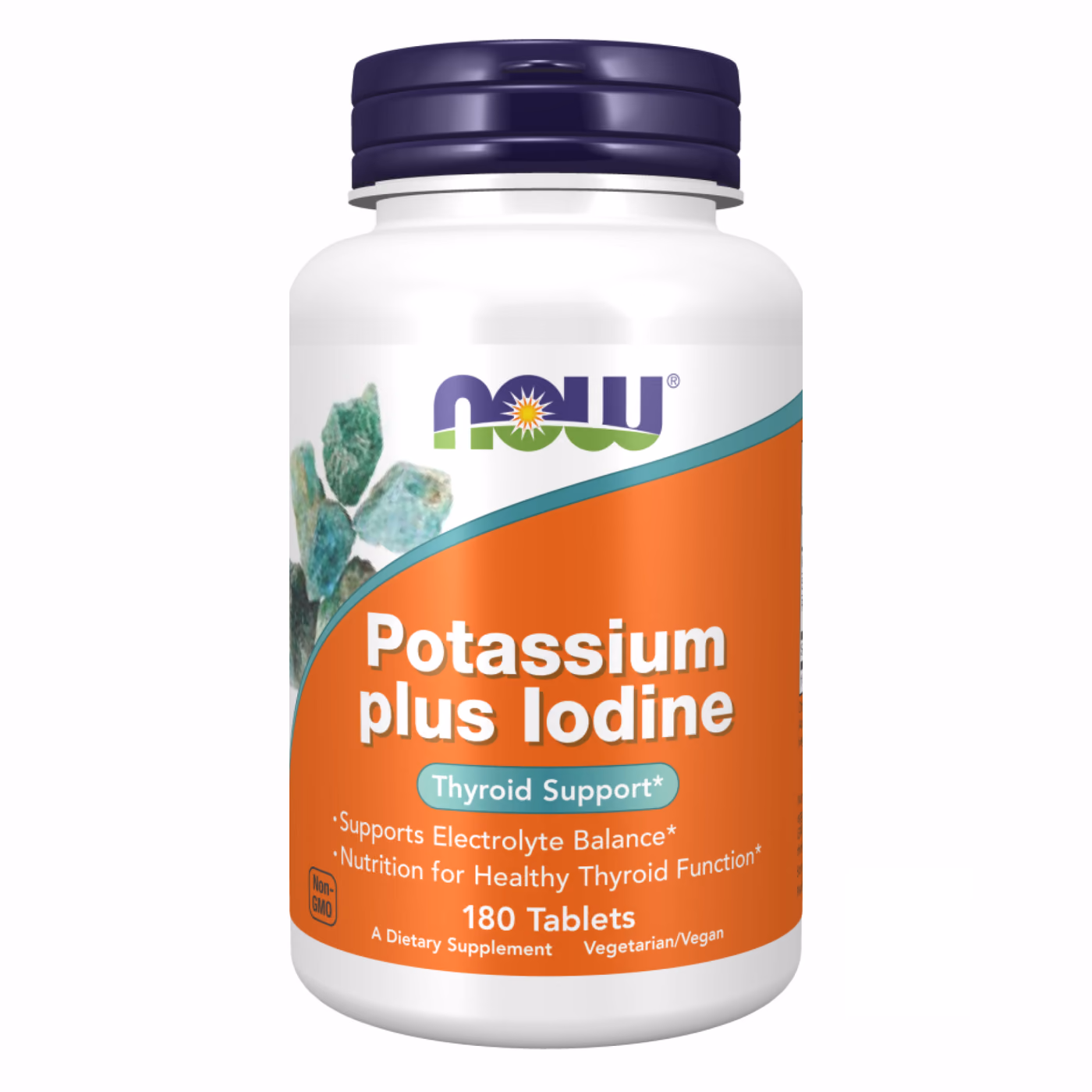 NOW Foods Potassium plus Iodine, 180 таблеток