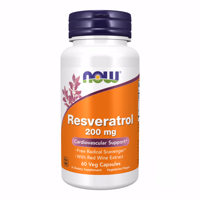 NOW Resveratrol 200 мг — 60 вегетарианских капсул