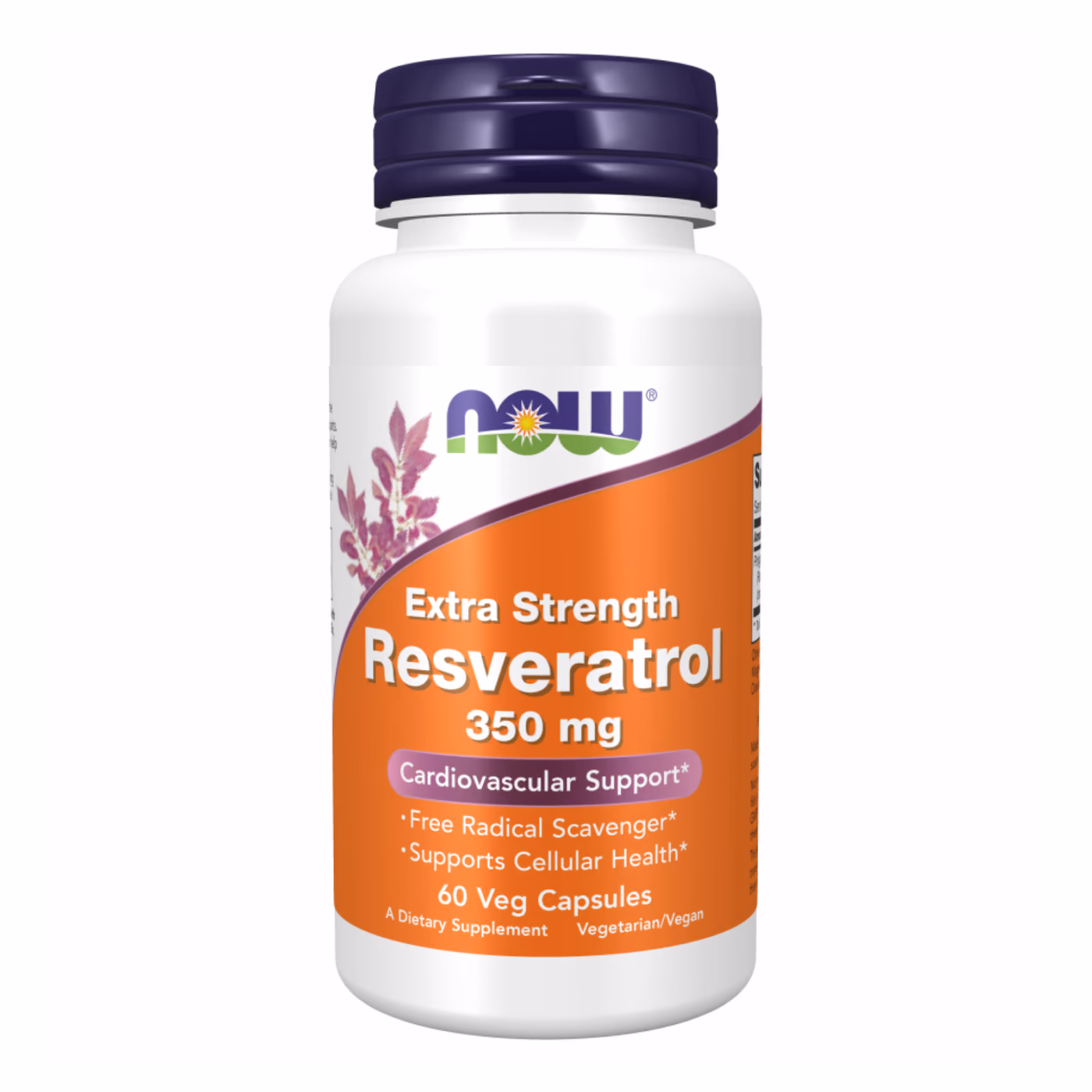 NOW Foods Resveratrol 350 мг — 60 вегетарианских капсул