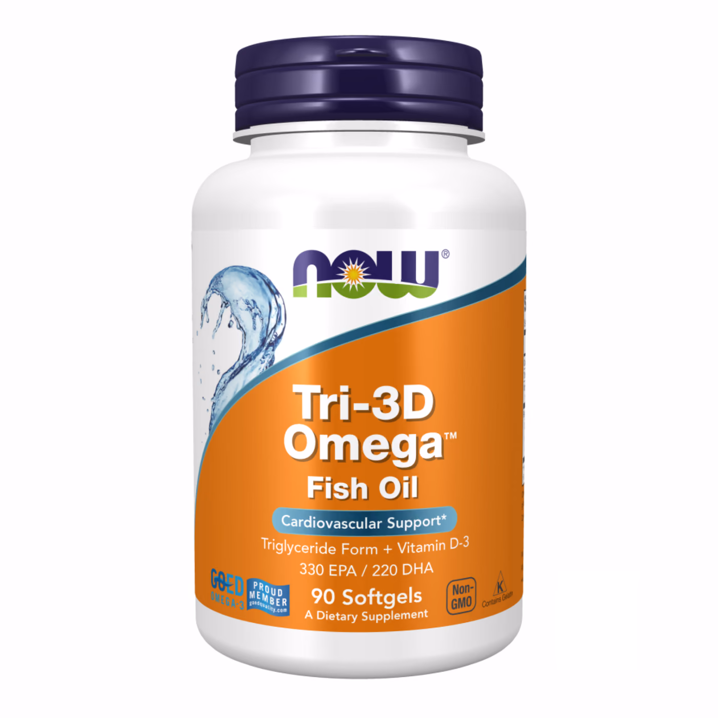 NOW Foods Tri-3D Omega Fish Oil с витамином D3, 90 софтгелей
