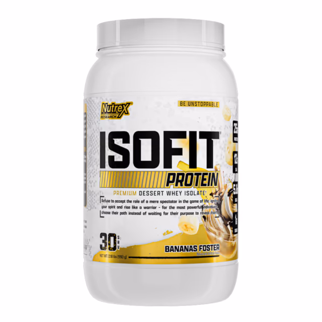Nutrex IsoFit, изолят сывороточного протеина Bananas Foster, 999 г