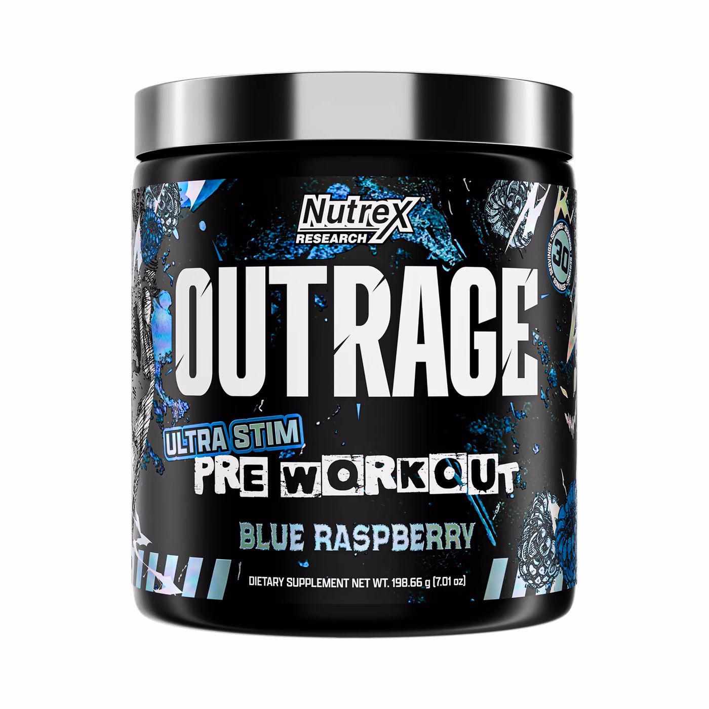 Nutrex Outrage Blue Raspberry, 30 порций