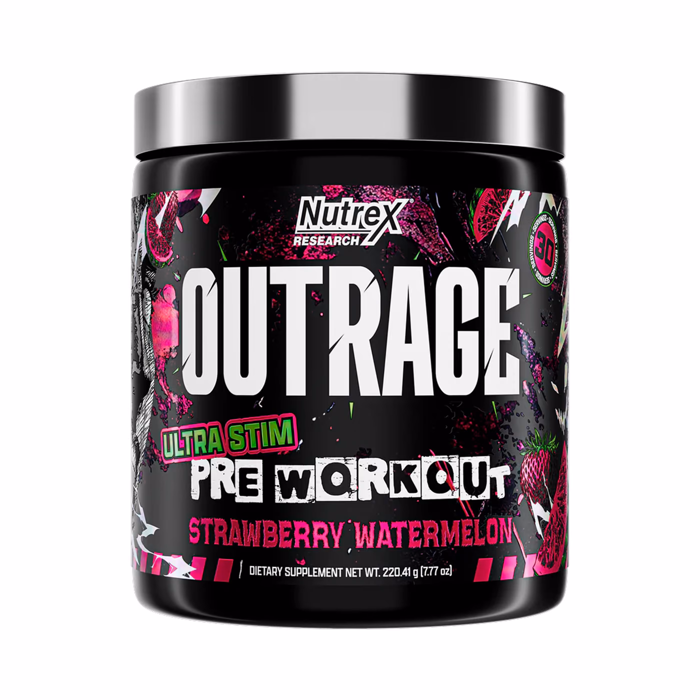 Nutrex Outrage Ultra Stim Pre-Workout, Strawberry Watermelon, 30 порций