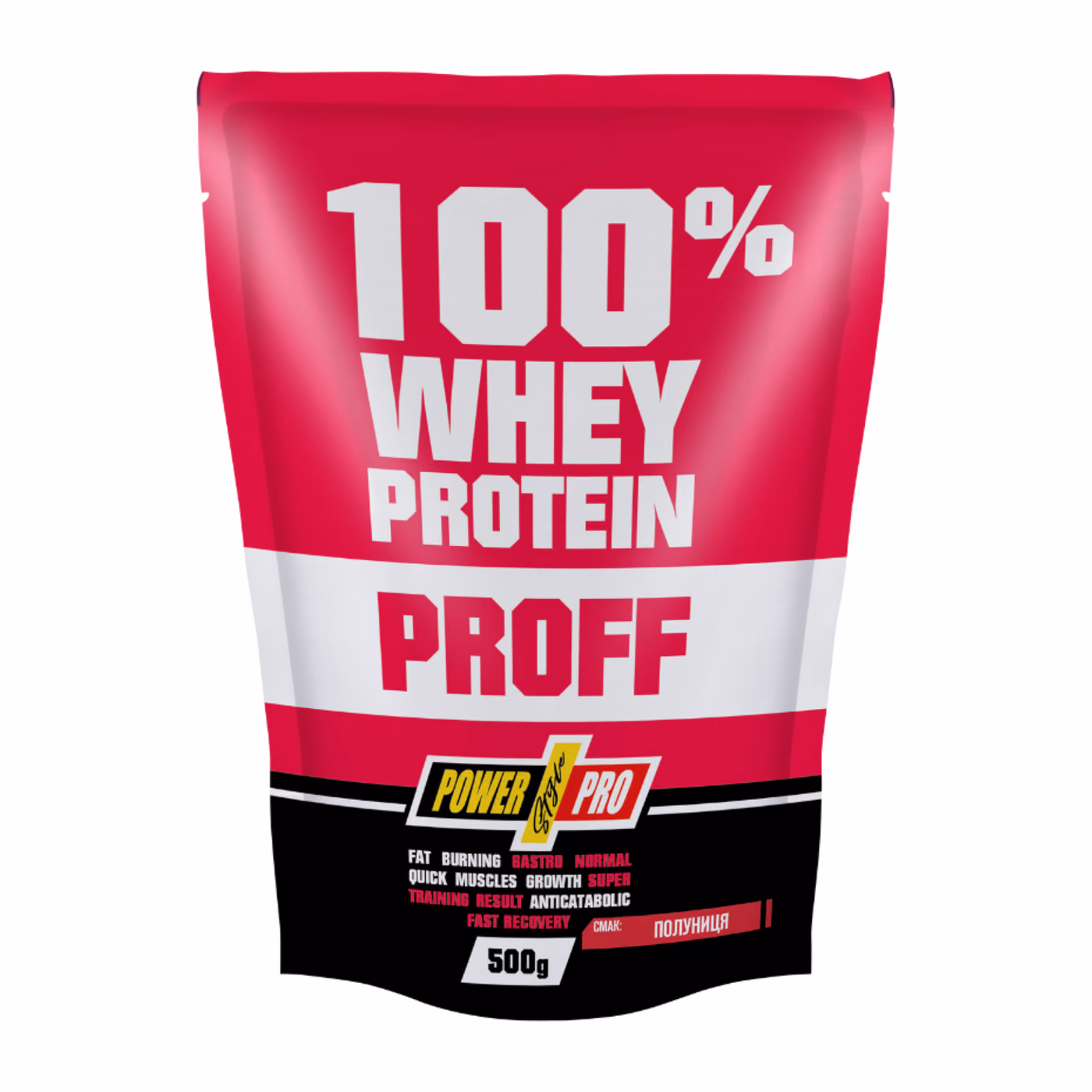 Power Pro 100% Whey Protein Proff Клубника 500 г