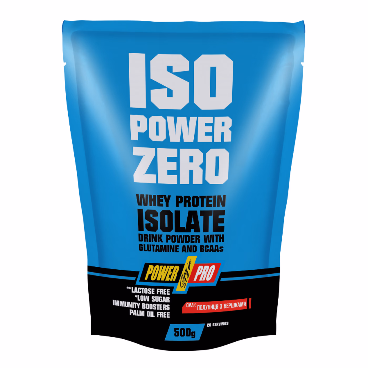 Power Pro ISO Power Zero изолят сывороточного протеина, клубника со сливками, 500 г