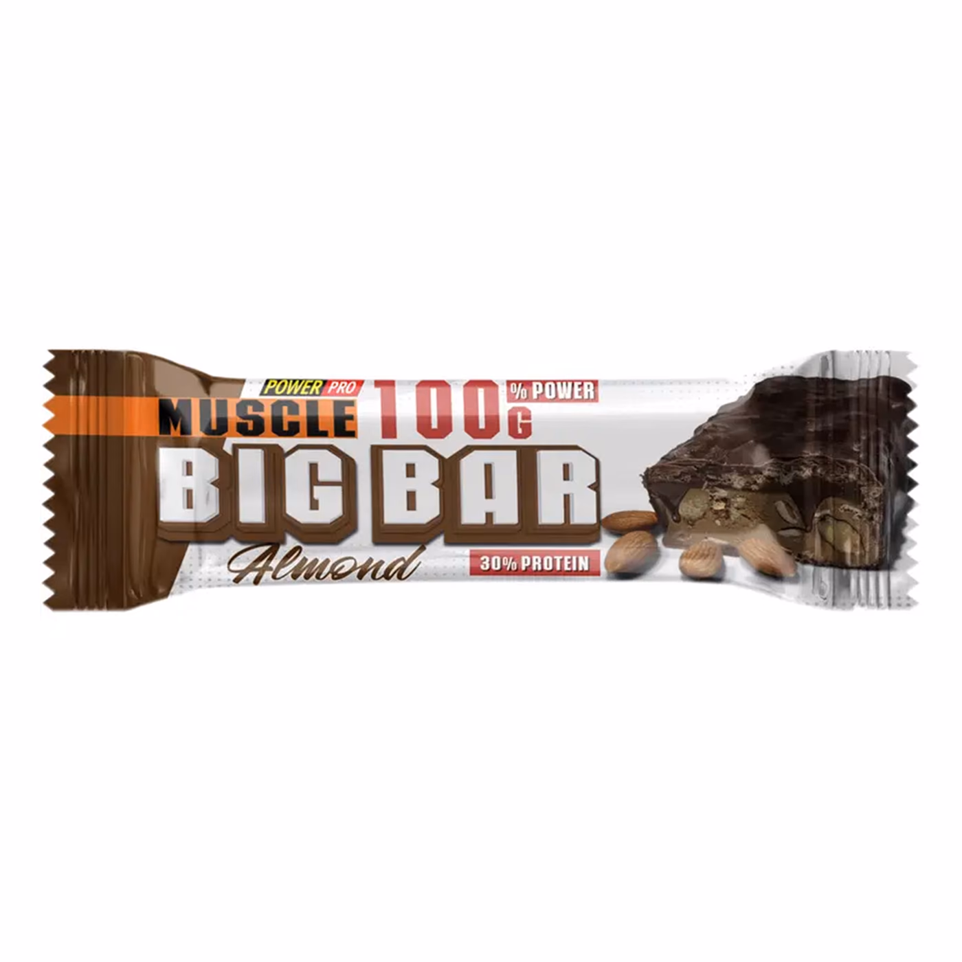 Power Pro Muscle Big Bar 30% Миндаль, 10 × 100 г