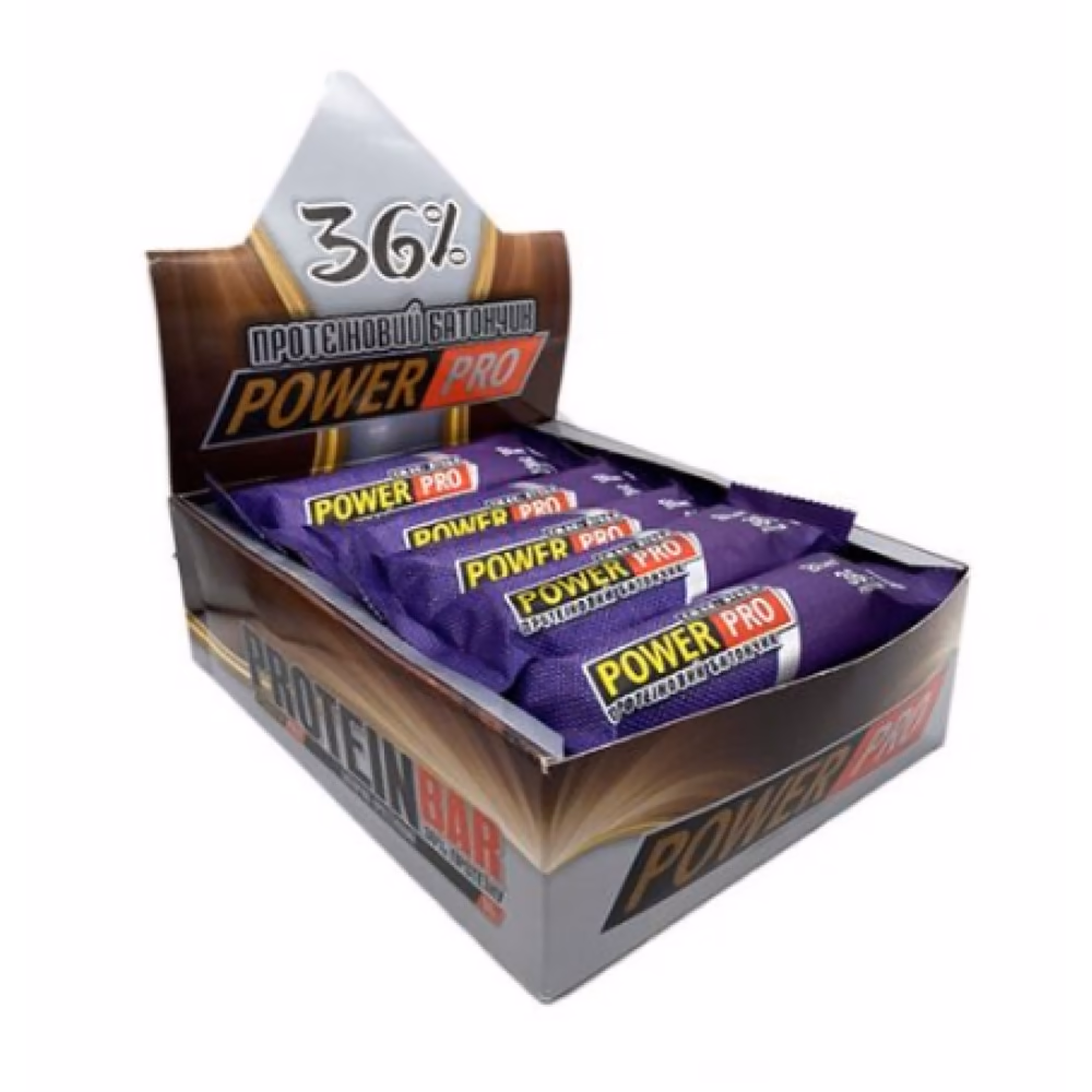 Power Pro Protein Bar 36% Черника, 20 × 60 г