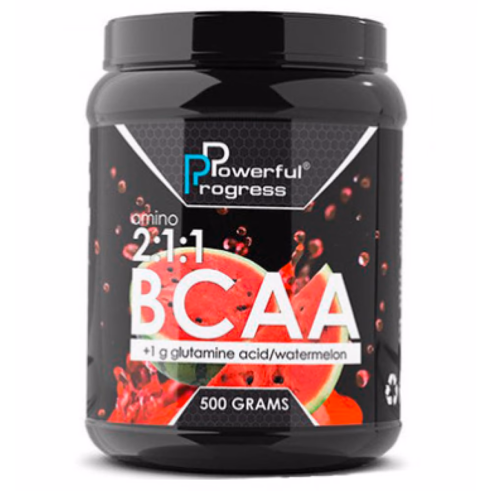 Powerful Progress BCAA 2:1:1 + Glutamine, арбуз, 500 г