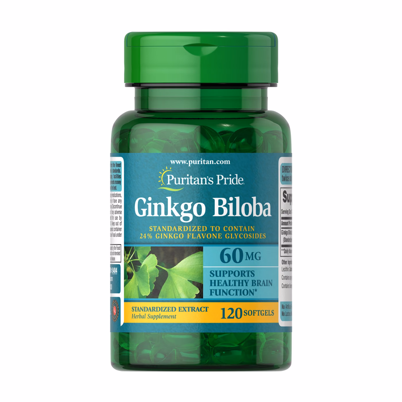 Puritan’s Pride Ginkgo Biloba Standardized Extract 60 мг — 120 мягких капсул