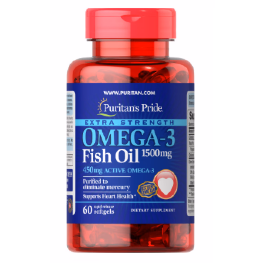 Omega-3 Fish Oil Extra Strength 1500 mg (450 mg Active Omega-3) 60 Softgels