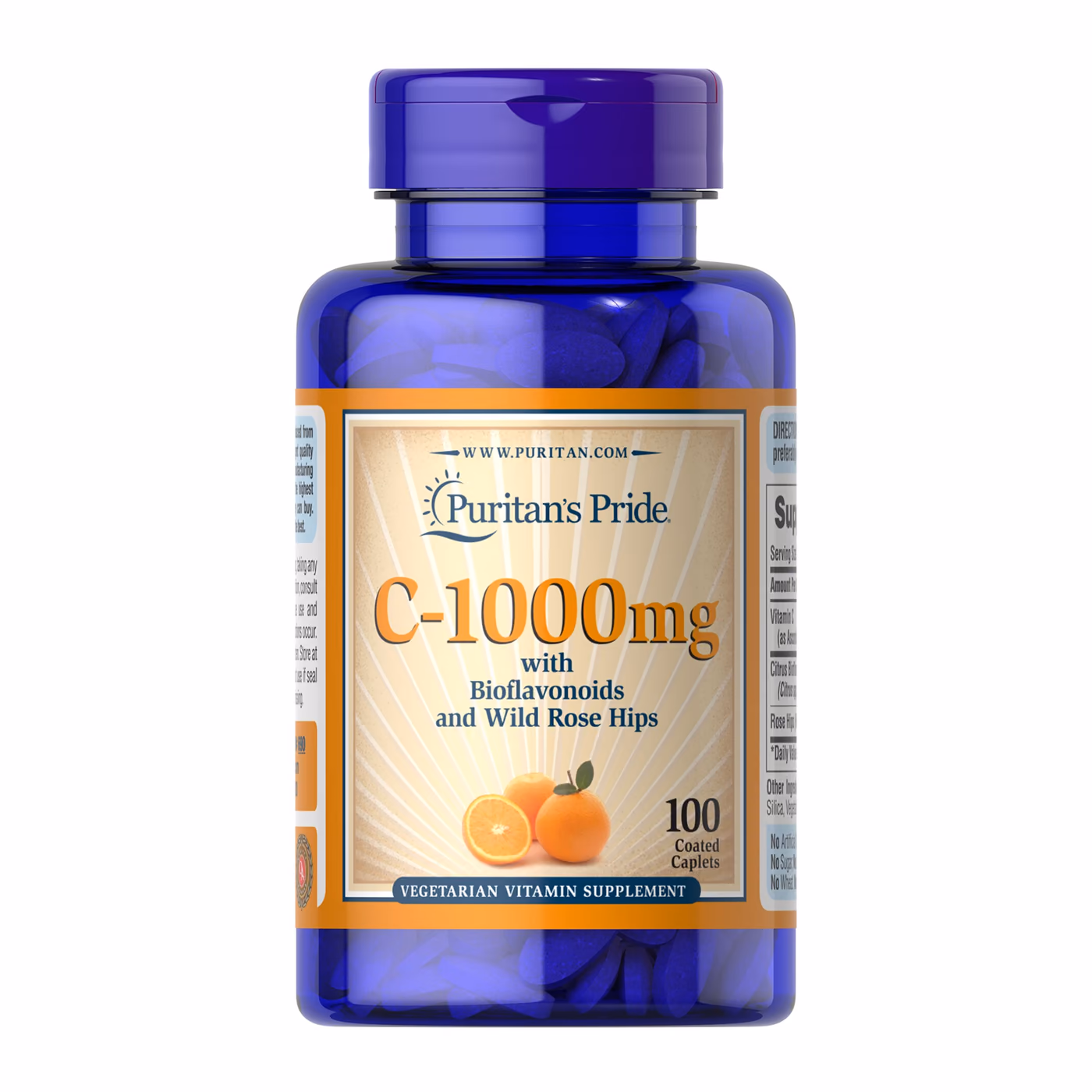 Puritan’s Pride Vitamin C-1000 mg с биофлавоноидами и плодами шиповника, 100 покрытых оболочкой каплет