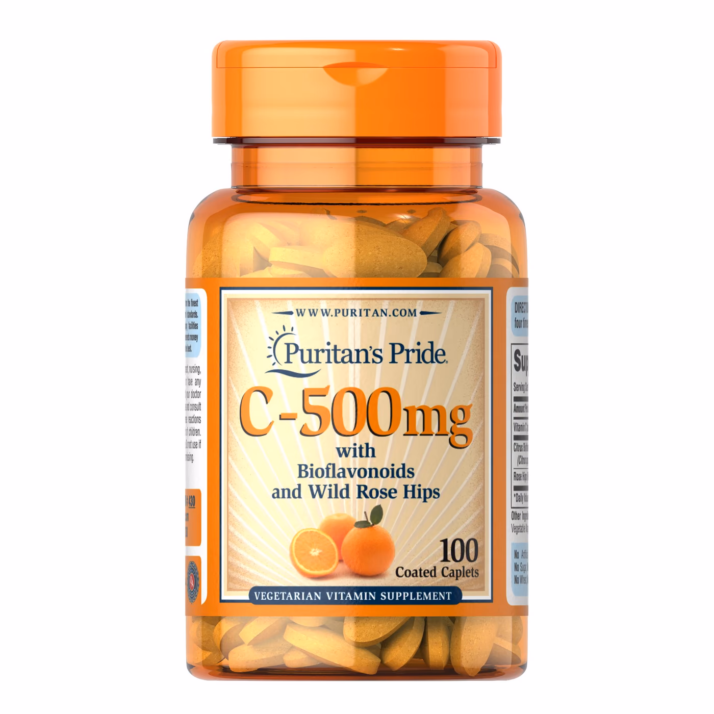 Puritan's Pride Vitamin C-500 mg с биофлавоноидами и шиповником, 100 таблеток