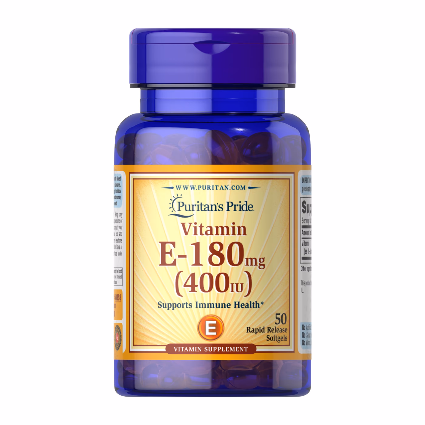 Puritan's Pride Vitamin E 400 IU, 50 мягких капсул